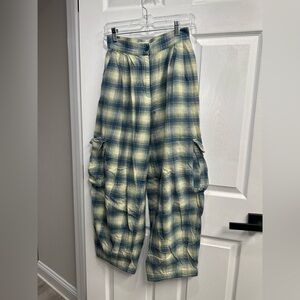 Urban Outfitters Blue and Yellow Plaid Pants